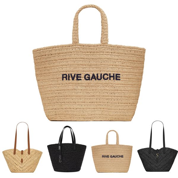 

raffias womens rive gauche linen handbags luxury shoulder bag large tote mens weave clutch bag cross body basket bags summer designer shoppi