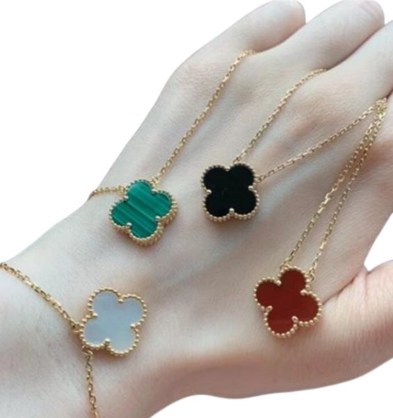 

designer pendant necklaces vc elegant 4/four leaf clover necklaces for women cleef 14k gold jewelry choker chains 18k plated gold girls gift, Silver