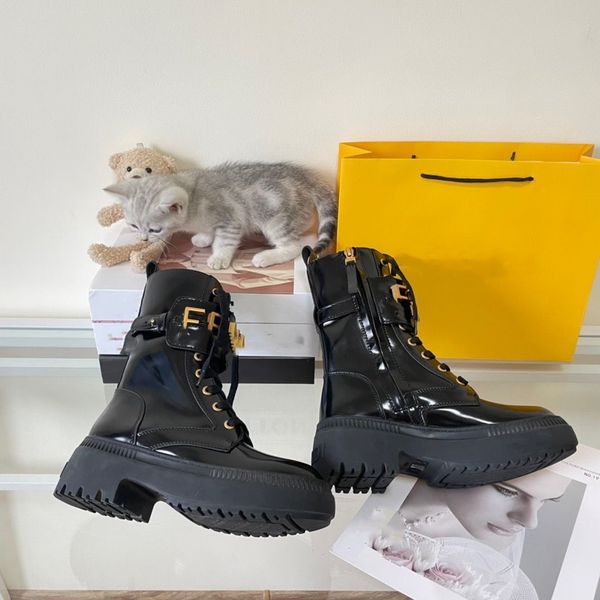 

new graphy martin boots black open brim beaded leather fabric with gold metal accessories eyelets zipper fashionable avant-garde 35-42 size