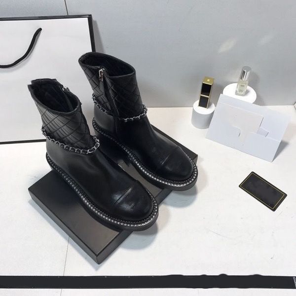 

women luxury designers ankle boots half boots black calfskin quality flat lace up shoes adjustable zipper opening motorcycle boots 05
