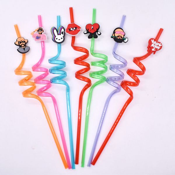 

cute pvc charms accessories fit for 6-8mm drinking straw, Bronze;silver