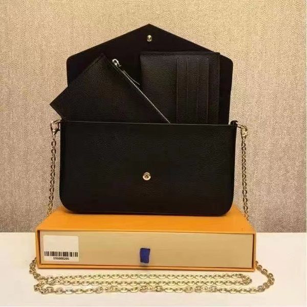

3 pcs/set favorite multi pochette accessories women crossbody purse messenger bags handbags flowers designer shoulder lady leather with box