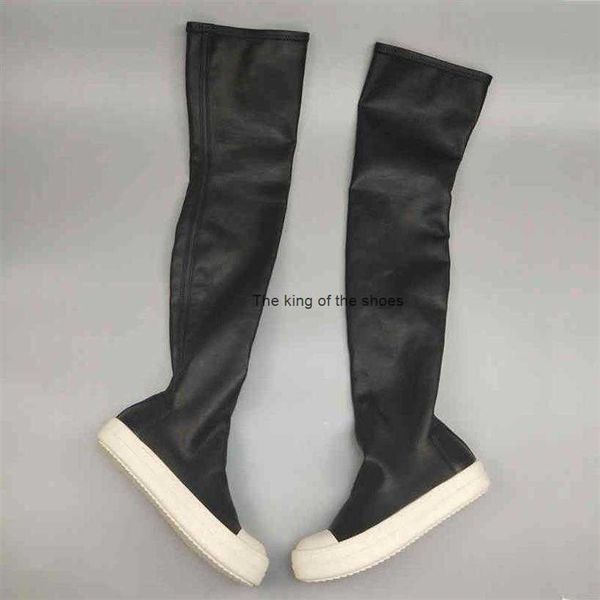

rick hip hop ro owens women's high boots casual snow flats woman shoes women winter 2021280v2023 og, Black