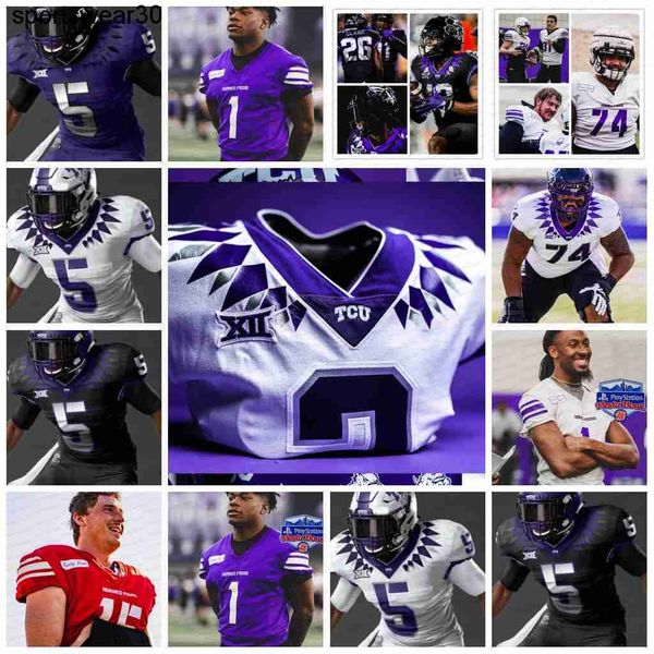 

custom tcu horned frogs football jersey tcu jerseys taye barber dj allen keontae jenkins terrence cooks jr. quincy brown savion williams der, Black;red