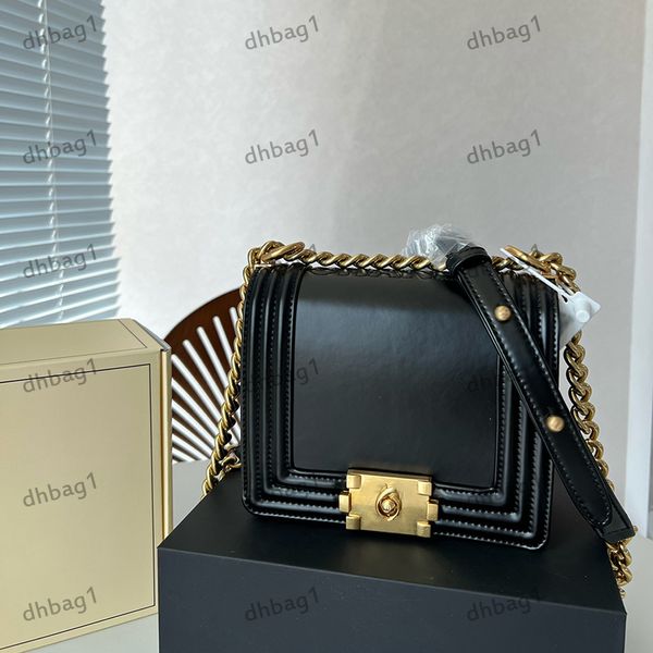 

classic designer mini shoulder bag leather chain handle tote flap sewn gold thick chain crossbody bag gold hardware c buckle boy key bags wa