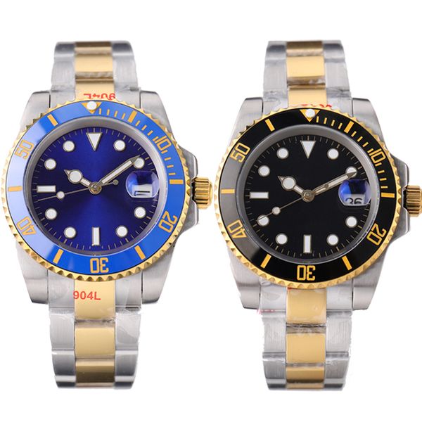 

mens watch submarine watchs automatic watches 40mm 2813 movement watch for men business sapphire 904l stainless steel strap black dial water, Slivery;brown