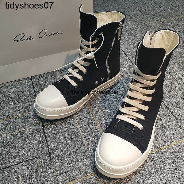 

designer ro high shoes men's canvas wax main line thick bottom black five pointed star couple summer fashion shoes versatile short boot