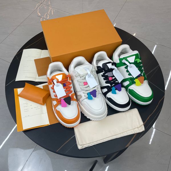 

designer new shoes trainer maxi sneaker fashion shoelace beading plump casual shoes women men leather platform sneakers with box size 35-45, Black