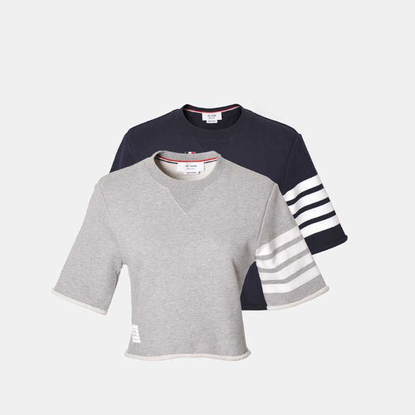 

b0135 short half sleeves mid quarter loose fit t-shirt shoulder drop curled edge trend, White;black