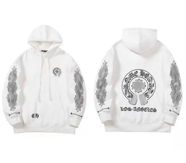 

men's hoodies sweatshirts designer chrome winter heart hoodie ch long sleeve jacket loose coat hooded hoody woman chromees hearts mix b, Black