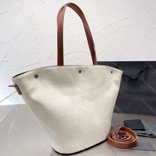 

rive gauche bag women one shoulder crossbody bag designer bag handbag vegetable basket linen and leather tote bags internal