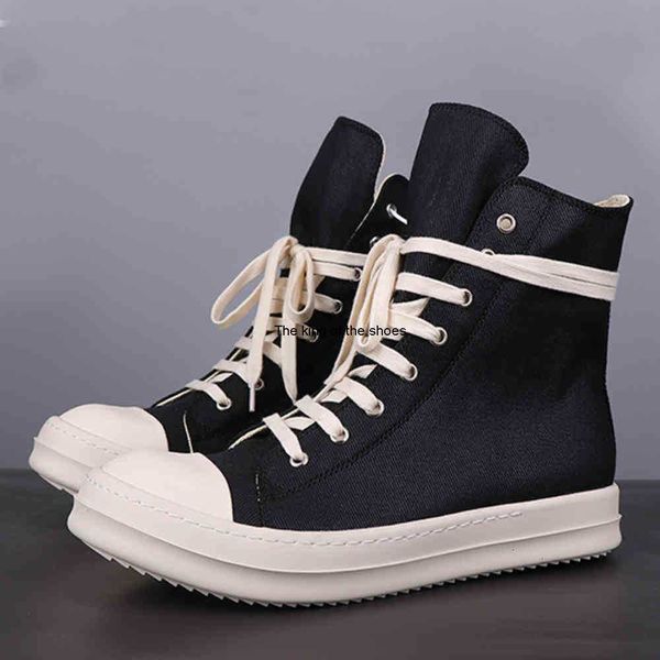 

ro original autumn and winter boots shoes high-hip hop streetwear flats men casual canvas trainers ankle lace up fashion sneaker zip link1, Black