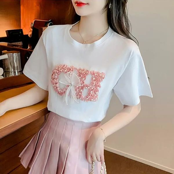 

women's t-shirt short sleeves tshirt designer t shirt lady hoodie letters printed cotton tee anine bing summer fashion women cresw neck, White;black