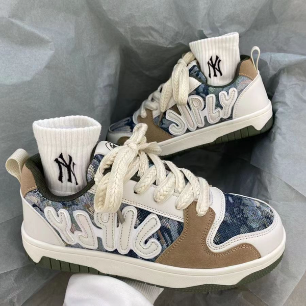 

vintage women sneakers training fashion designer letter patch men sports casual shoes flat platform breathable footwear, Black