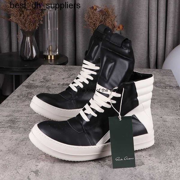 

dark ro inverted triangle high shoes for men with leather and high milk fragrance soles large casual short boots for women's shoes2023, Black