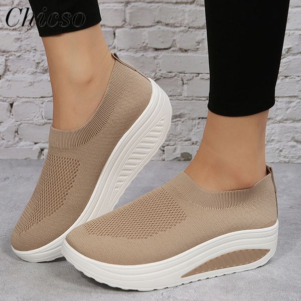 

womens breathable sneakers 2023 spring new comfy slip on casual shoes 35-43 large-sized outdoor walking running sport flats, Black