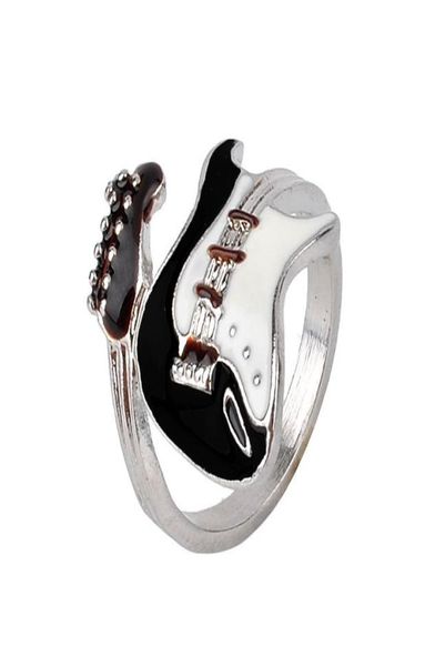 

personalized ring jewelry punk style bright colorful glazed guitar ring lovers ring couples rings finger rings bague fashion jewel4012207, Silver
