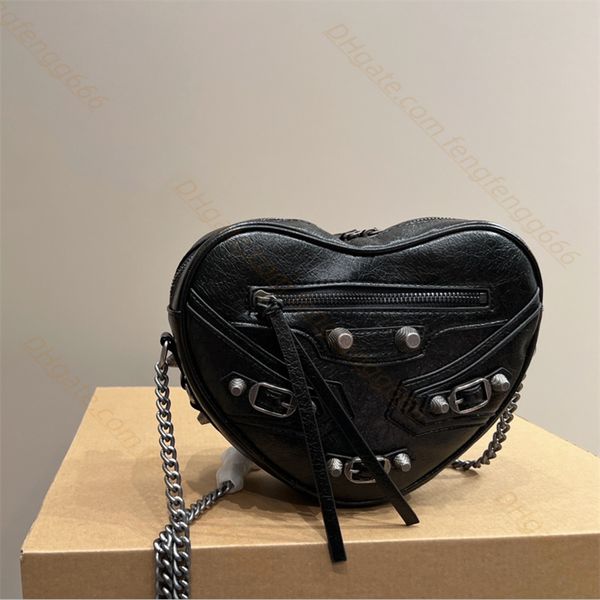 

brand mini heart bags leather handbags cosmetic bags woman classics chain shoulder cross body shoulders bag zip fastener evening bags totes