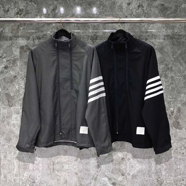 

time breate tb jacket spring and autumn men's outdoor sprint coat handsome classic four bar double zip, Black;brown