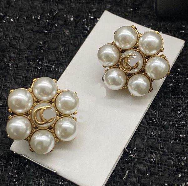 

luxury elegant designer letter stud earring crystal geometric women rhinestone pearl wedding party jewerlry accessories 20style, Golden;silver