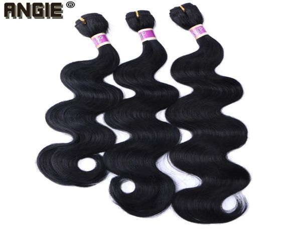 

human ponytails body wave hair bundles curly weave synthetic weft 16 18 20 inches 3 black product9816648