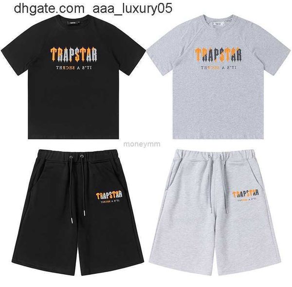 

designer fashion clothing tshirt tees trend brand trapstar colorful towel embroidered short sleeve shorts rap casual youth set luxury casual, White;black