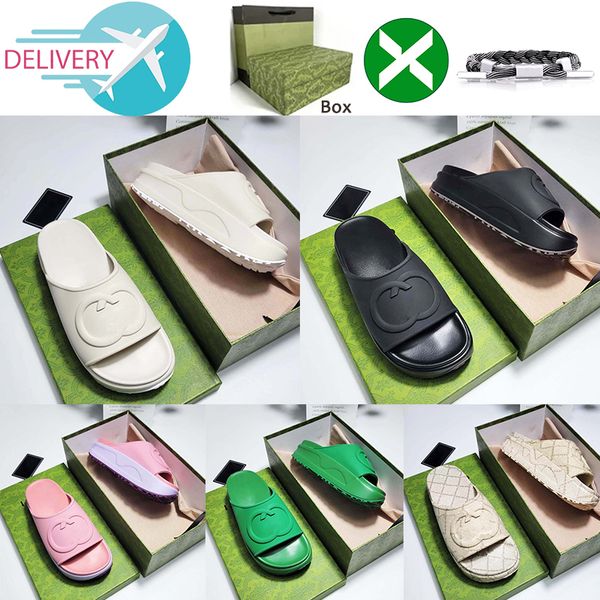 

womens interlocking rubber slippers women macaron thick sole shoes purple turquoise breathable non-slip slipper home casual summer embossed, Black