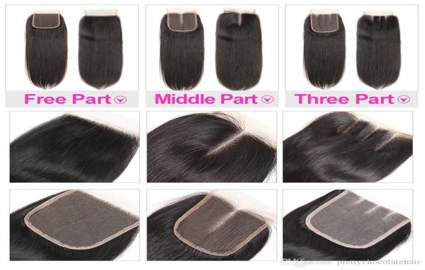 

swiss lace peruvian virgin straight human hair lace frontal closure 44inch middlethree part closures hair piece extensi9106243, Black;brown