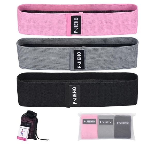 

3 pieces of weight nonslip latex fitness hip lift squat fabric resistance band7914570