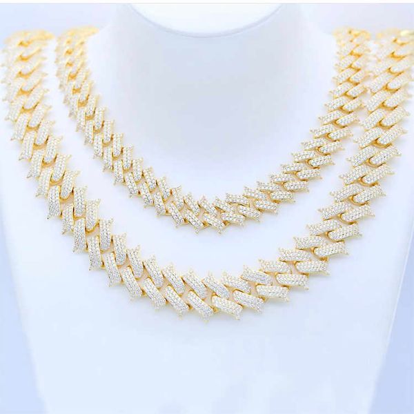 

wholesale iced out link chain jewelry necklace cuban china packing necklaces quality 925 sterling silver hiphop 2~3 days