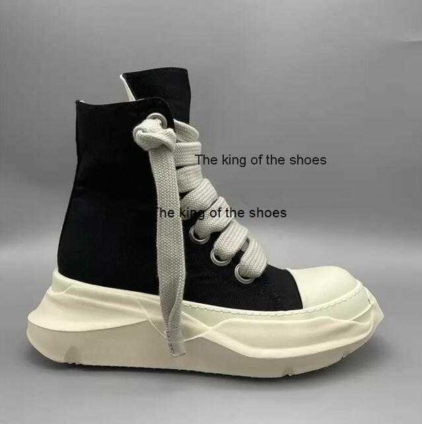 

rick's original owens ro canvas shoes with thick soles and high-sneakers jumbo shoeslace women's owens men's shoes shdw lace, Black