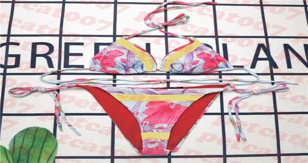 

flower bikini set for women vintage style swimwear womens bikinis high waist ladies swimsuit suit9354469