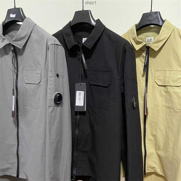 

men's t-shirts 2023 new cp spring and autumn men cotton tee casual high street trend ins zipper shirt long sleeve fashion t shirts vtj5, Black;brown