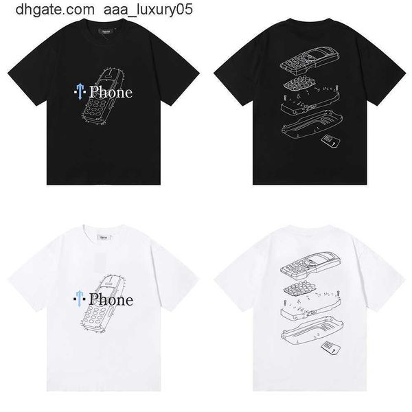 

designer fashion clothing tshirt tees small trendy brand trapstar london t phone big brother dotted line printed pure cotton double yarn sho, White;black