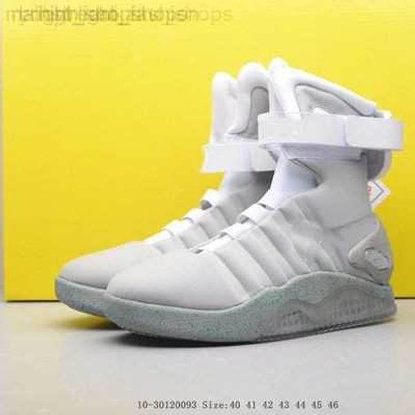 

running shoes 2022 sandals automatic laces air mag sneakers marty mcfly's led shoes man back to the future glow in the dark gray boots, Black