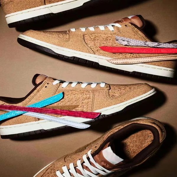 

dunks wine cork 20th anniversary durable and breathable replaceable hook low board shoes men's panda black and white cork color sports