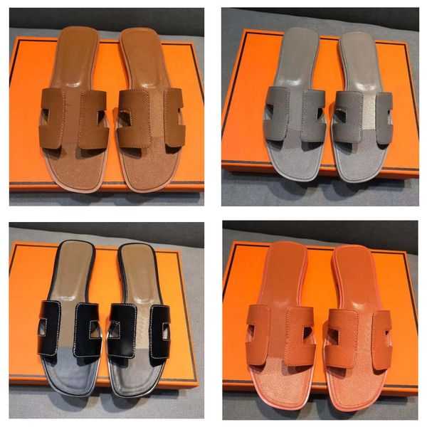 

women brand sandals designer slippers flat flip flops crocodile skin slide ladies beach sandal summer with box, Black