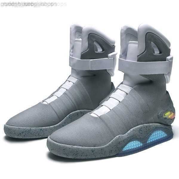 

2023 new automatic laces air mag back to the future shoes marty mcfly led mens glow in the dark black red grey boots high-men sneakers with