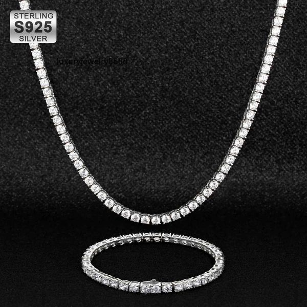 

krkc wholesale custom tennis chains 925 sterling silver link chain hip hop jewelry necklace iced out cz diamond 925 tennis chain