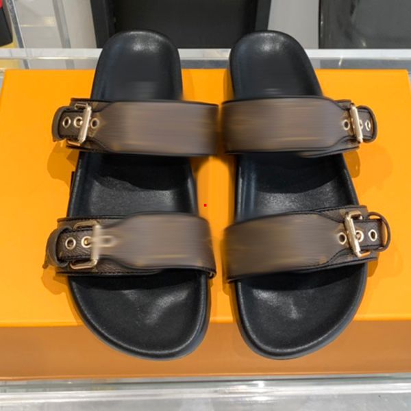 

2023 fashion brand slide man black slippers women stripe slides white red beach slippers size 35-40 -479