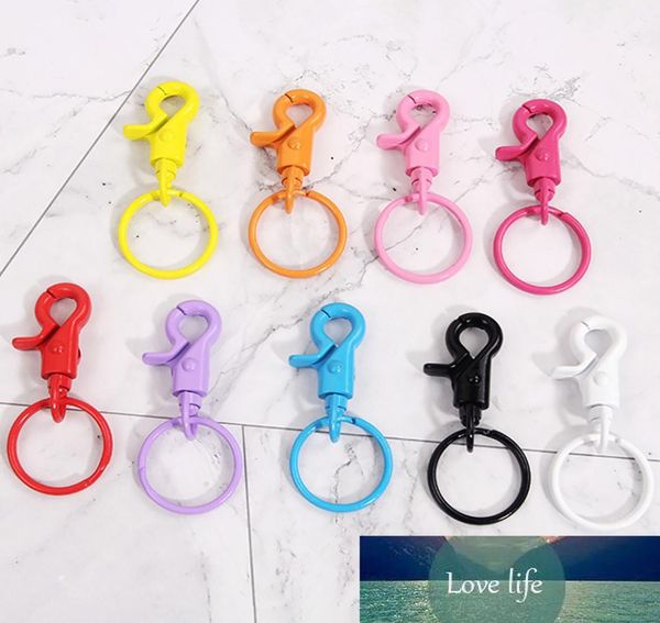 

10 pieces colorful metal swivel clasp lanyard snap hook with key ring diy trinkets keychain jewelry findings2914903, Silver