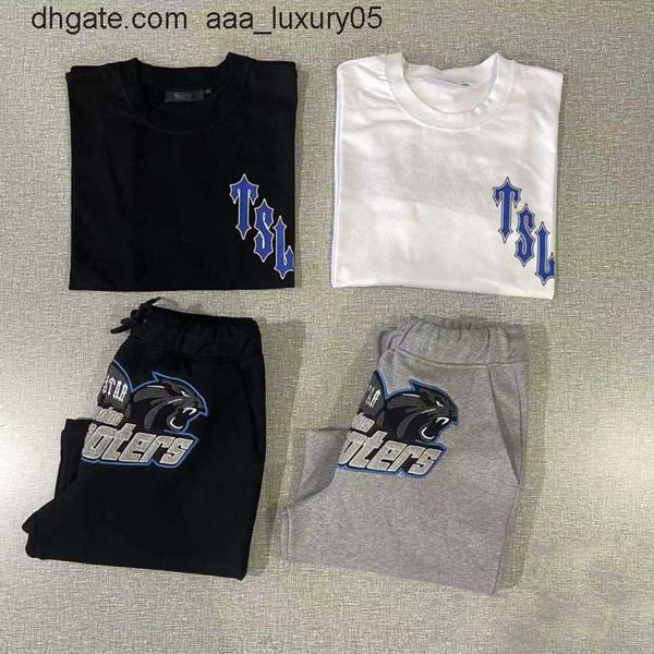 

summer short sleeve t shirt mens shorts suit trapstar designer tshirt american hip hop sweatshirt cotton tshirt pants set oversize pullover, White;black