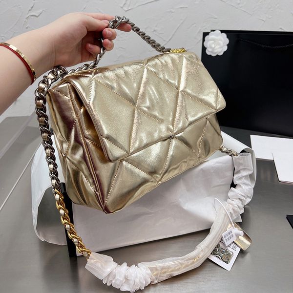 

30cm designer puff crossbody large capacity 19bag lambskin bags diamond lattice soft shoulder bag woc chain flap goatskin leather chain hasp