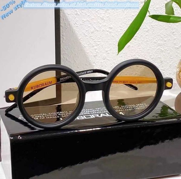 

luxury brands design sunglasses german niche brand kubo sunglass p1 male and female round frame sunglass eye shades fashion, White;black