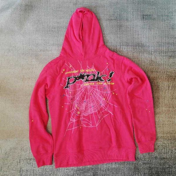 

men's hoodies sweatshirts young thug 555555 red sp5der angel hoodies men women1 1 foam printing spider web pullover sweatshirts, Black