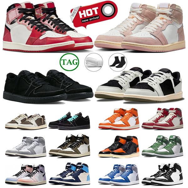 

jumpman 1 basketball shoes spider-verse 1s cactus jack washed pink lost found og mid olive low reverse mocha olive trainers sneakers