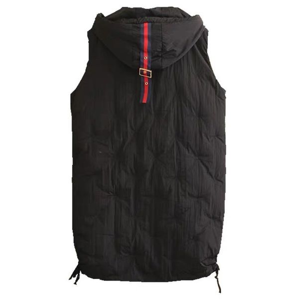

coats plus size vest winter women down vest fashion female female autumn and winter long sleeveless hooded cotton coat plus ferti, Black