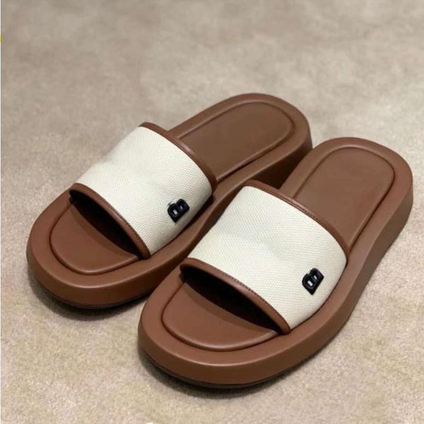 

polo designer sandals slides slippers leather slide platform slippers women's summer flat slippers women's cfvt, White;black