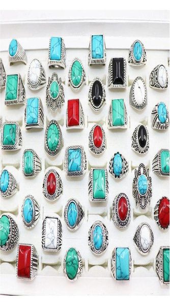 

whole turquoise stone rings antique silver vintage jewelry for man wome jllodl home0034821350