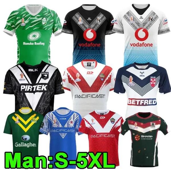 

2022 australia kangaroo ireland rugby league jerseys world cup 2021 fiji englands kiwis tonga rlwc samoa scotland samoa home away shirts siz, Black;gray